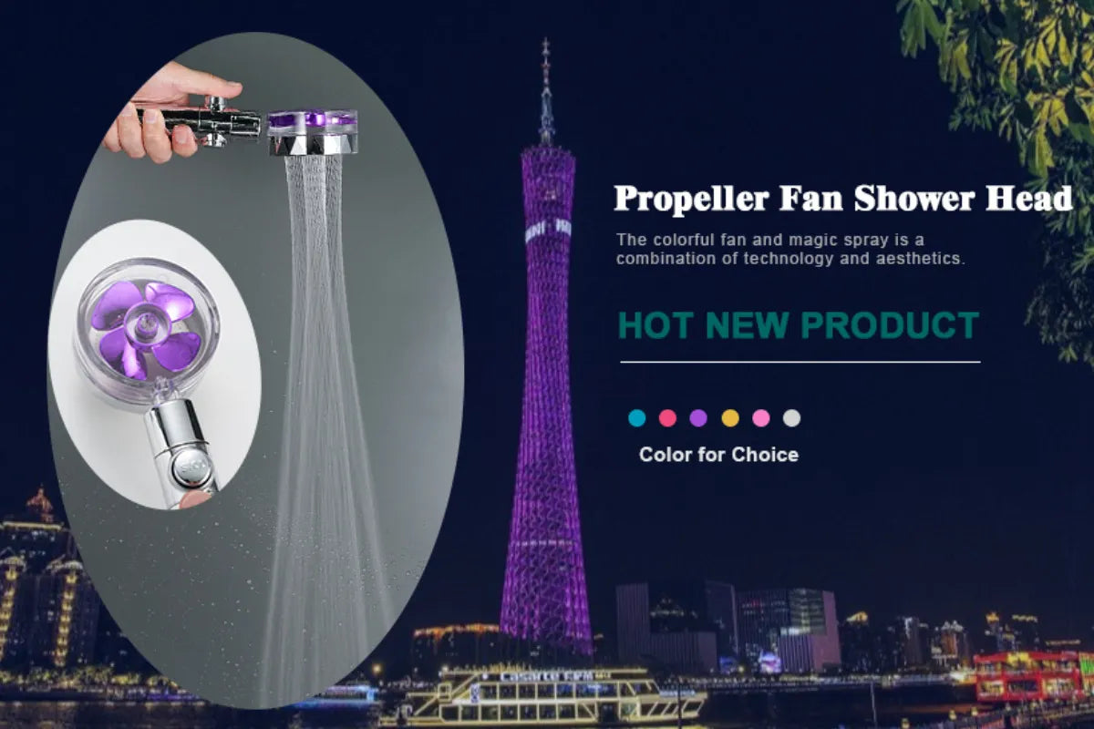 High Pressure Water Bathroom Hand Turbo Fan Rain Shower with On/Off Button, 360 Power, Muslim Shower, Handheld Shower Head Only - BuyWays