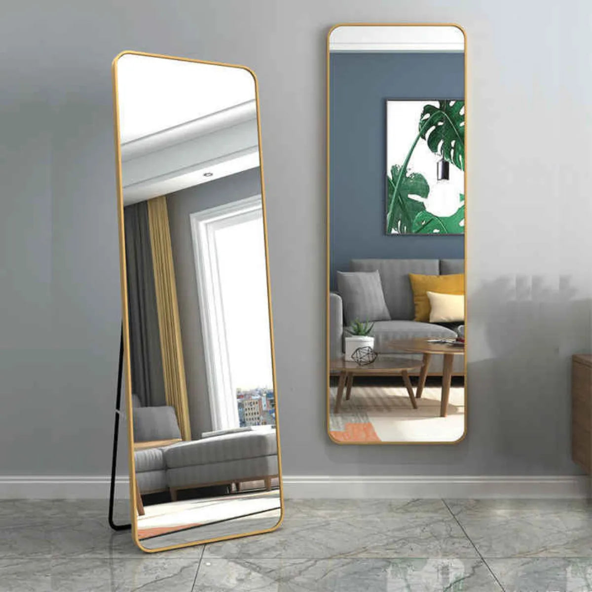 Decorative Bedroom Living Room Mirror | Dressing Room Mirror | Dress Cloth Mirror | Full Body Floor to Ceiling Mirror | Size: & 160x50cm Thickness: 2mm, Plastic Frame - BuyWays